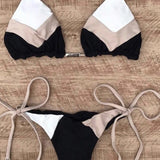 Multicolor Swimsuit Push Up Ribbed Bikini Set