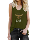Ladies sleeveless bee kind vest