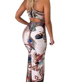 Summer Elegant Women Sling V Neck Peacock