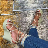 Fashion Super High Heel Toe Wedge Sandals