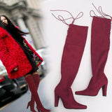 Over the knee plus fleece boots