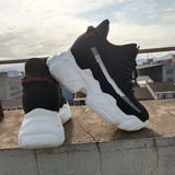 Flying knit sports platform sneaker