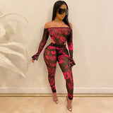 Mesh jumpsuit set