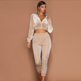 Suede cotton suit women's suit