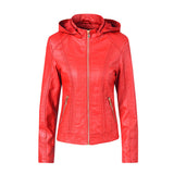 Chest Pocket Hooded Zipper Leather