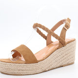 Woven wedge heels