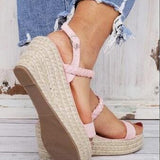 Woven wedge heels