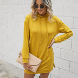 Ladies slim slimming hooded sweater dress