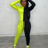 Contrast pleated ladies suit