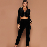 Suede cotton suit women's suit