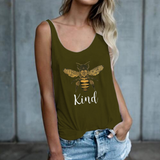 Ladies sleeveless bee kind vest