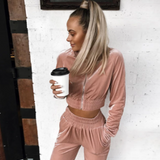 Suede cotton suit women's suit