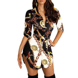 Gold chain print dress
