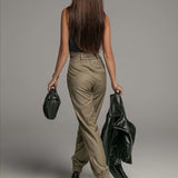 Fashion Simple Solid Color Tunic Pants