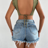 Ladies Fashion Summer Bottoming T-Shirt Tops