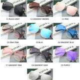 Oversize Rimless Square Bee Sunglasses Women Men Small Bee Glasses Gradient Sun Glasses Female UV400