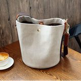 Canvas Bag Handbags Button Letter Casual