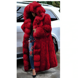 Faux Fur Long Hooded Coat