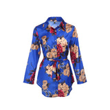 Shirt Dress Ladies Print Floral Long Sleeve Loose Short