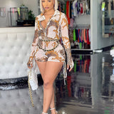 Short Jumpsuits Print Rompers