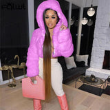 Hooded Faux Fashion Coats And Jackets