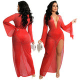 MeshAn Sparkling Maxi Party Dress