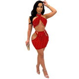 Diamonds Cut Out Mini Skirt