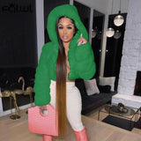 Hooded Faux Fashion Coats And Jackets