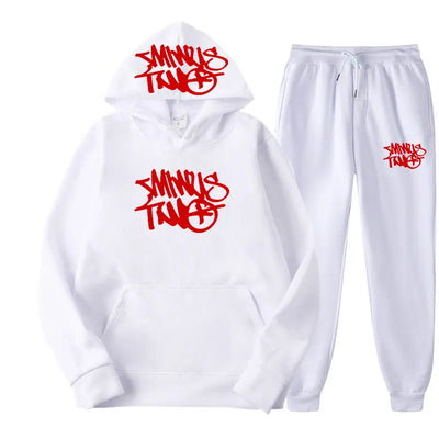 New Millennium Bug Punk Y2K Printed Sweatshirt Two-piece Set for Men and Women's Hip-hop Casual Sports Set Hoodie and Pants