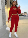 3 Piece Set  Solid Color Pants Outfits Long Sleeve Hoodie Shrug + Vest + Pants Female Tracksuits