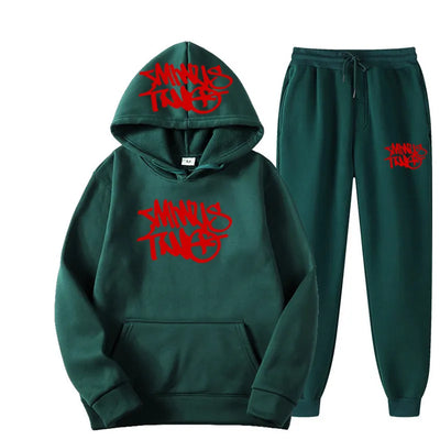 New Millennium Bug Punk Y2K Printed Sweatshirt Two-piece Set for Men and Women's Hip-hop Casual Sports Set Hoodie and Pants