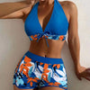 Women Split Body 2-piece Set Lace Up  Beachwear Summer Swimsuit Bikini