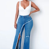 ripped flared pants jeans