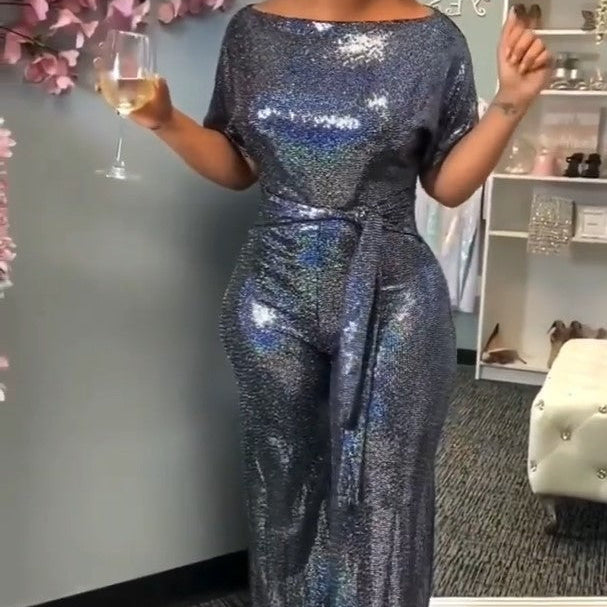 I'm A Diva Shimmering Jumpsuit (Curvy Sizes)