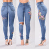 denim  embroidered jeans