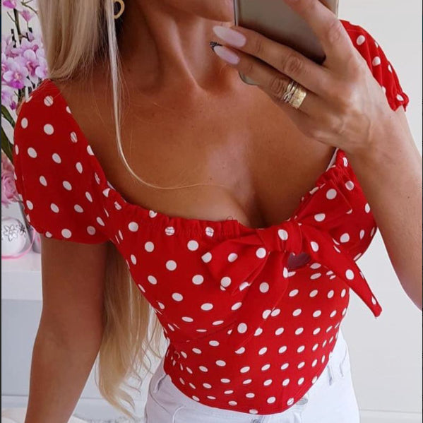 polka dot blouse