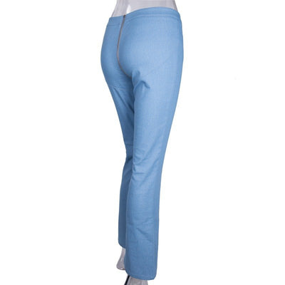 light blue stretch denim pants  bell bottom flare pants