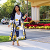 Two-piece Long-sleeved Printed Jacket Cloak And Leggings