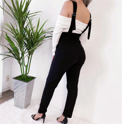 High Waist jumpsuit suspenders