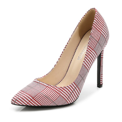 Lightweight houndstooth stiletto heels