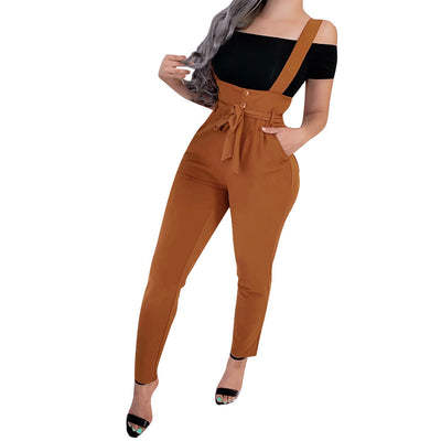 High Waist jumpsuit suspenders