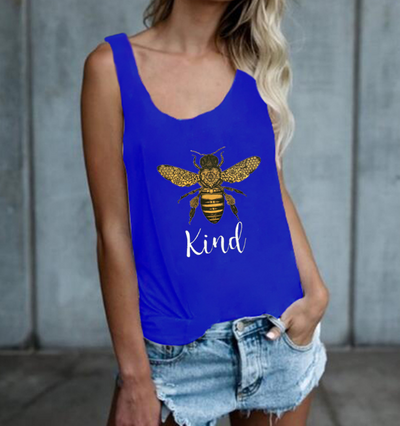 Ladies sleeveless bee kind vest