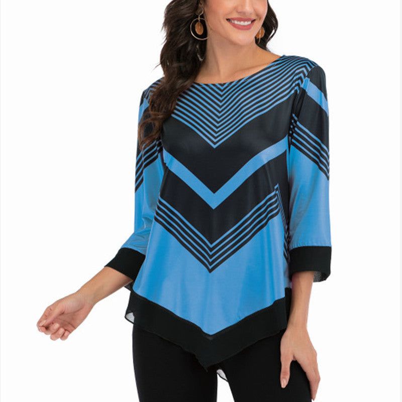 Stepford Angle Design Blouse (Curvy Sizes)