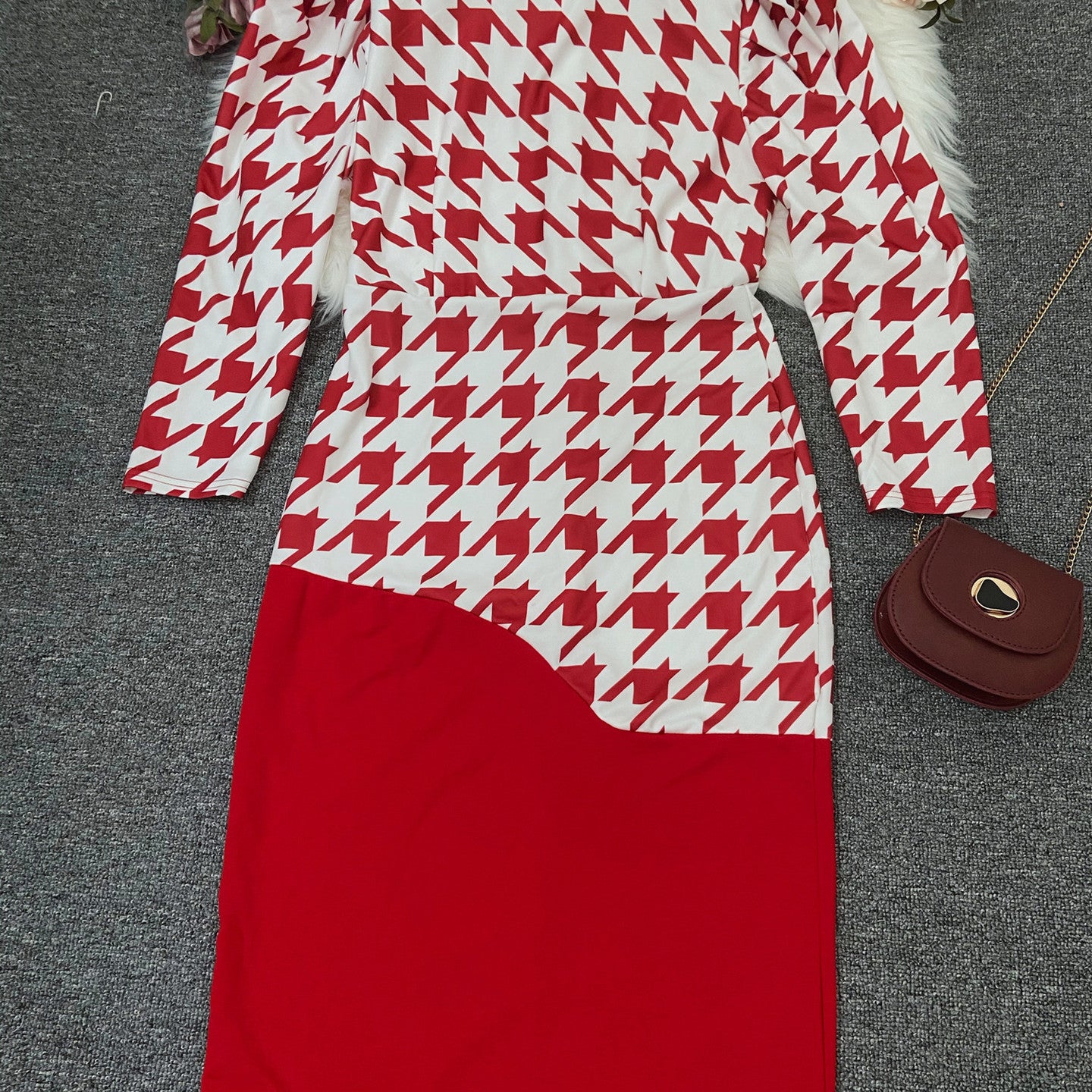 Printed Stitching  Pencil Skirt