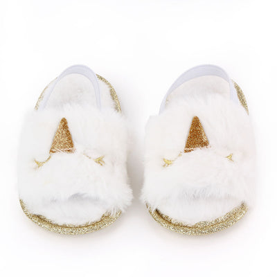 Furry Sandals Indoor Soft-soled Toddler Shoes Baby Shoes