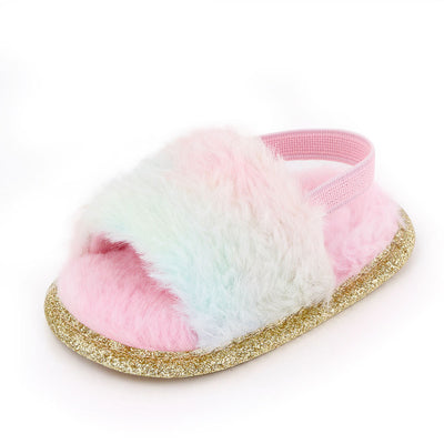 Furry Sandals Indoor Soft-soled Toddler Shoes Baby Shoes