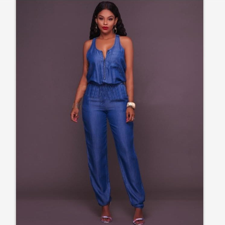 Slim-fit Casual Vest Wide-leg Jumpsuit