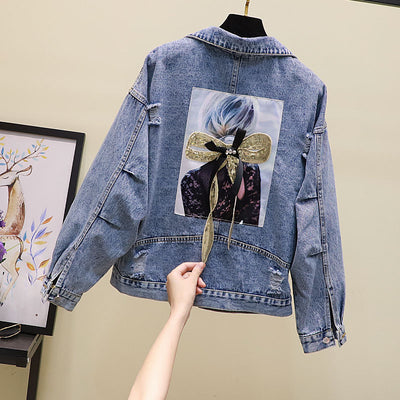 Ripped Denim Jacket Top