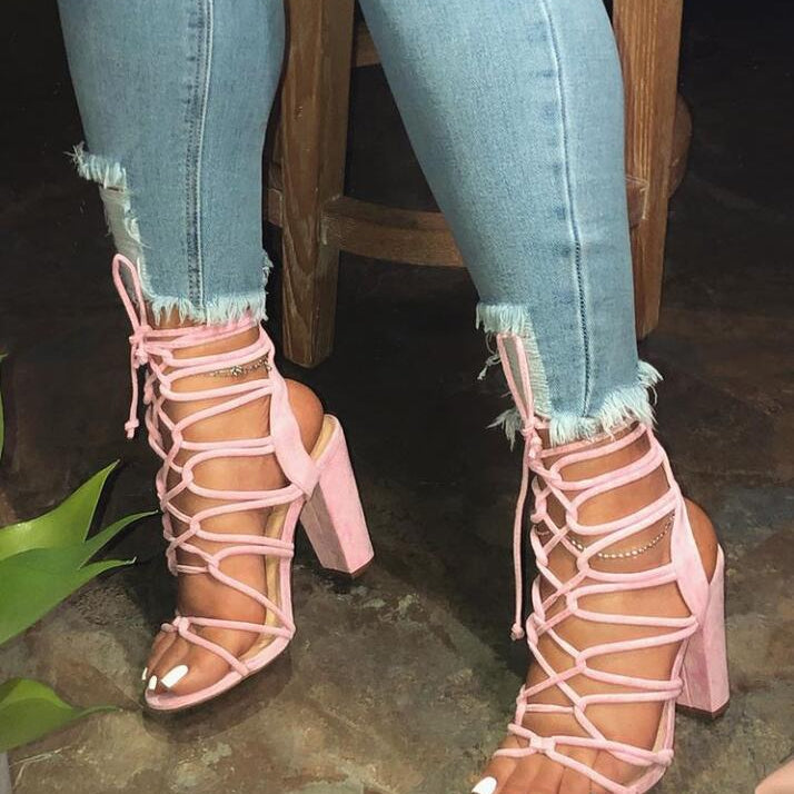 High-Heeled Sandals Straps