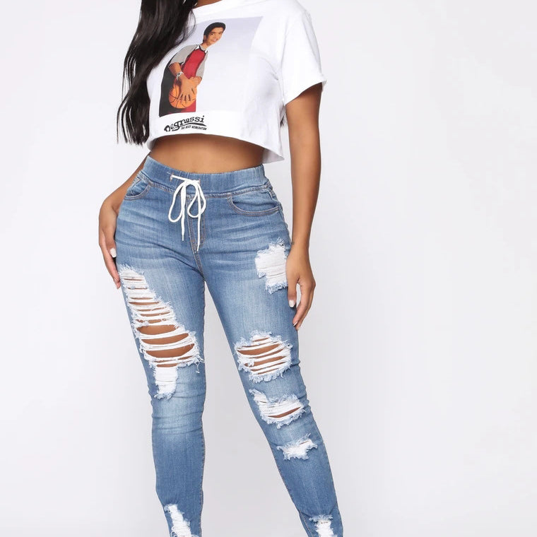 Stretch Ripped Skinny  Jeans